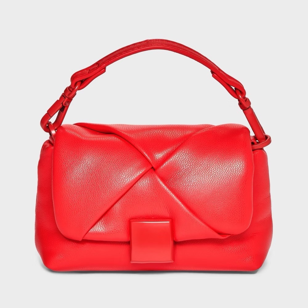 A New Day Mini Puffy Knot Handbag Red NWT